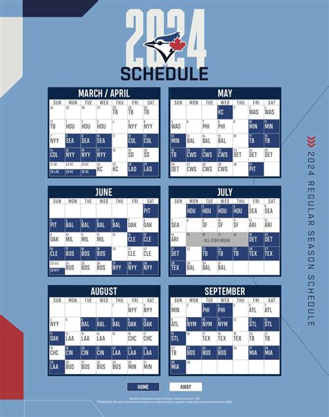 Blue Jays Printable Schedule